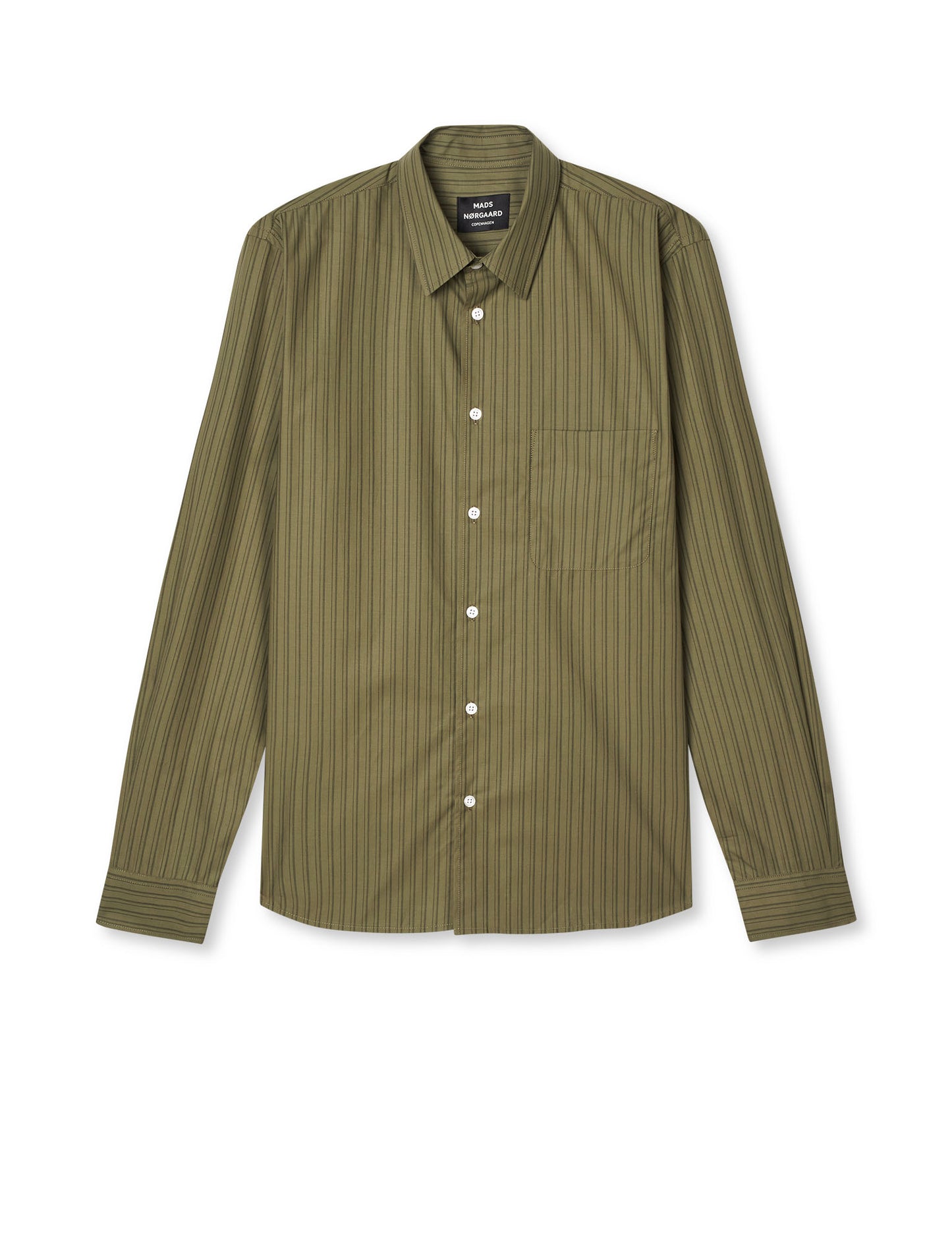 Prime Cotton Poplin Sune Shirt, Four Leaf Clover/Black Stripe