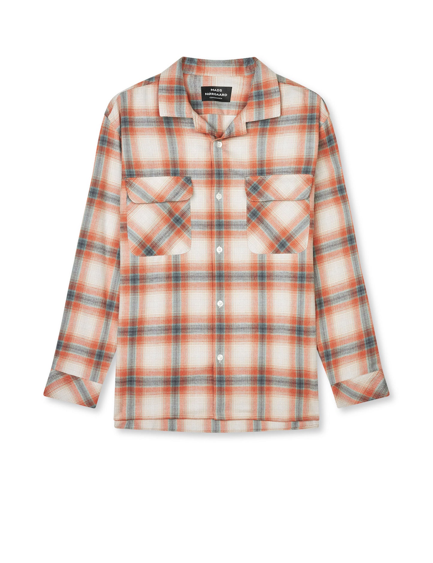 Check Cotton Tencel Luke Shirt, Orange Check
