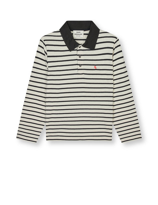 Pablo Jessie Polo Tee LS, Vanilla Ice/Black