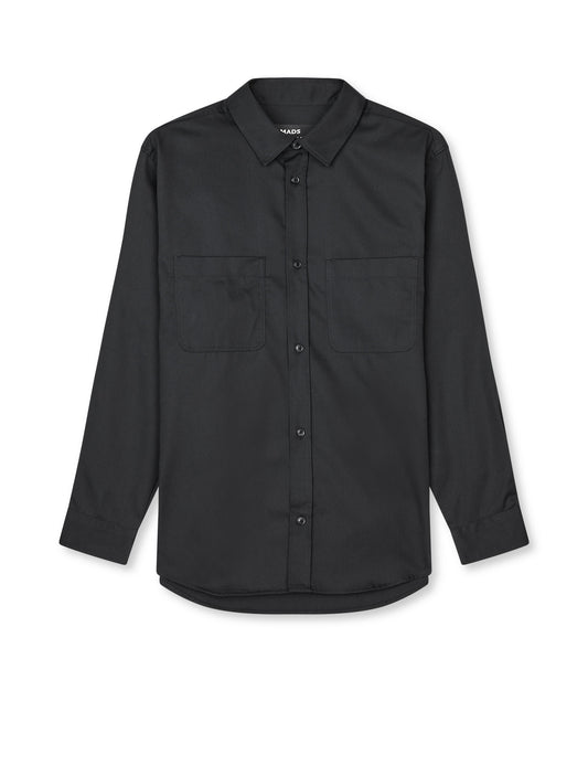Narrow Twill Damon Shirt, Black