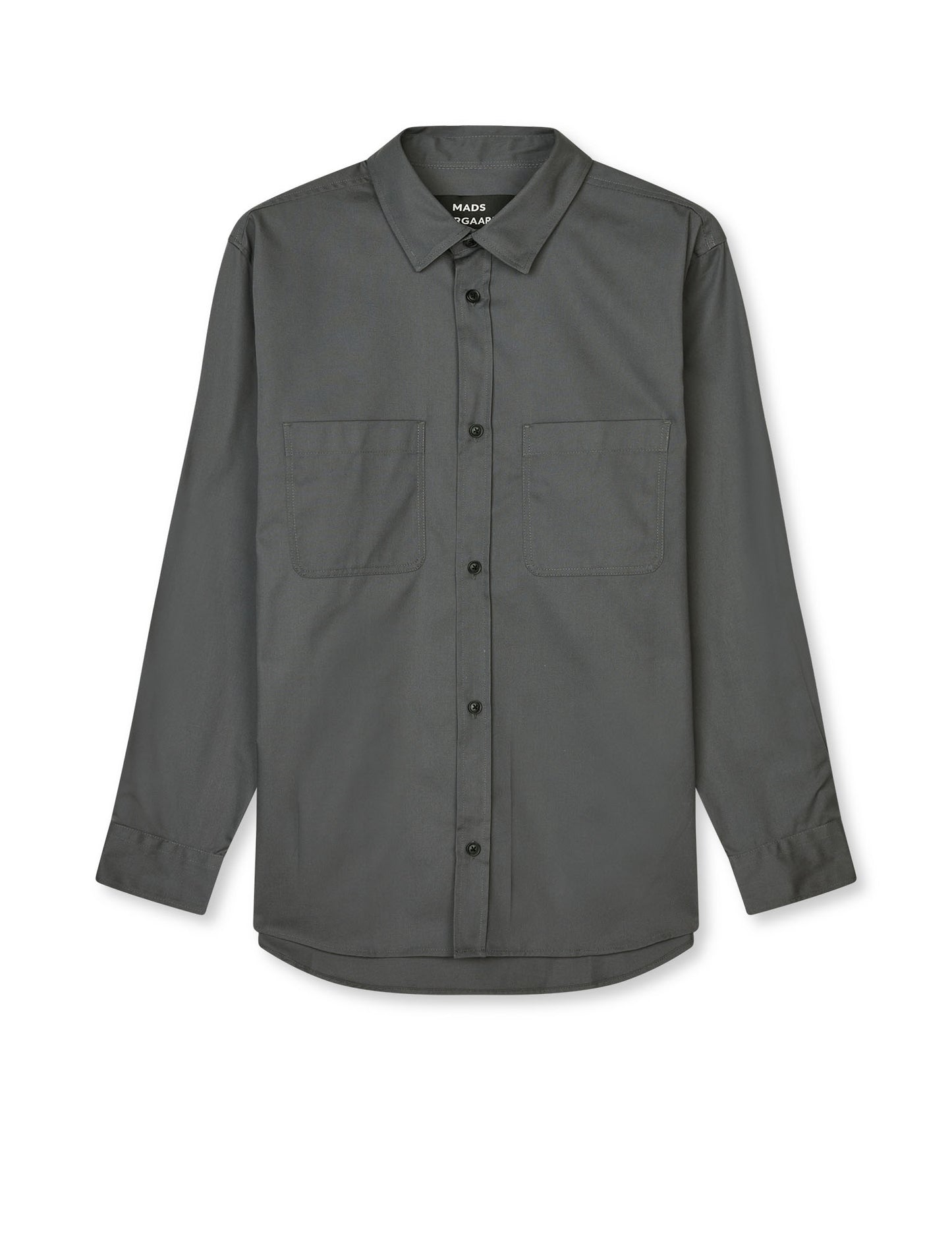 Narrow Twill Damon Shirt, Asphalt