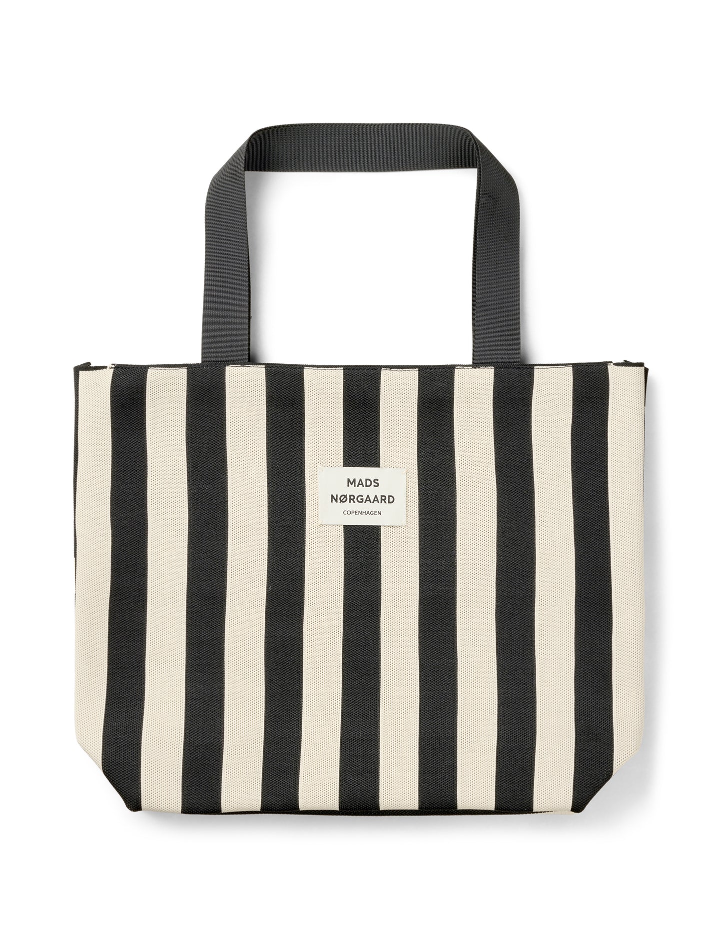 Knit Stripe Tote Bag, Black