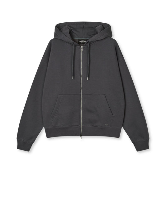 Standard Luka Hoodie Zip Sweat, Asphalt