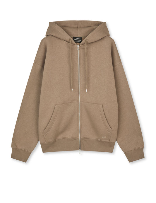 Standard Luka Hoodie Zip Sweat, Walnut