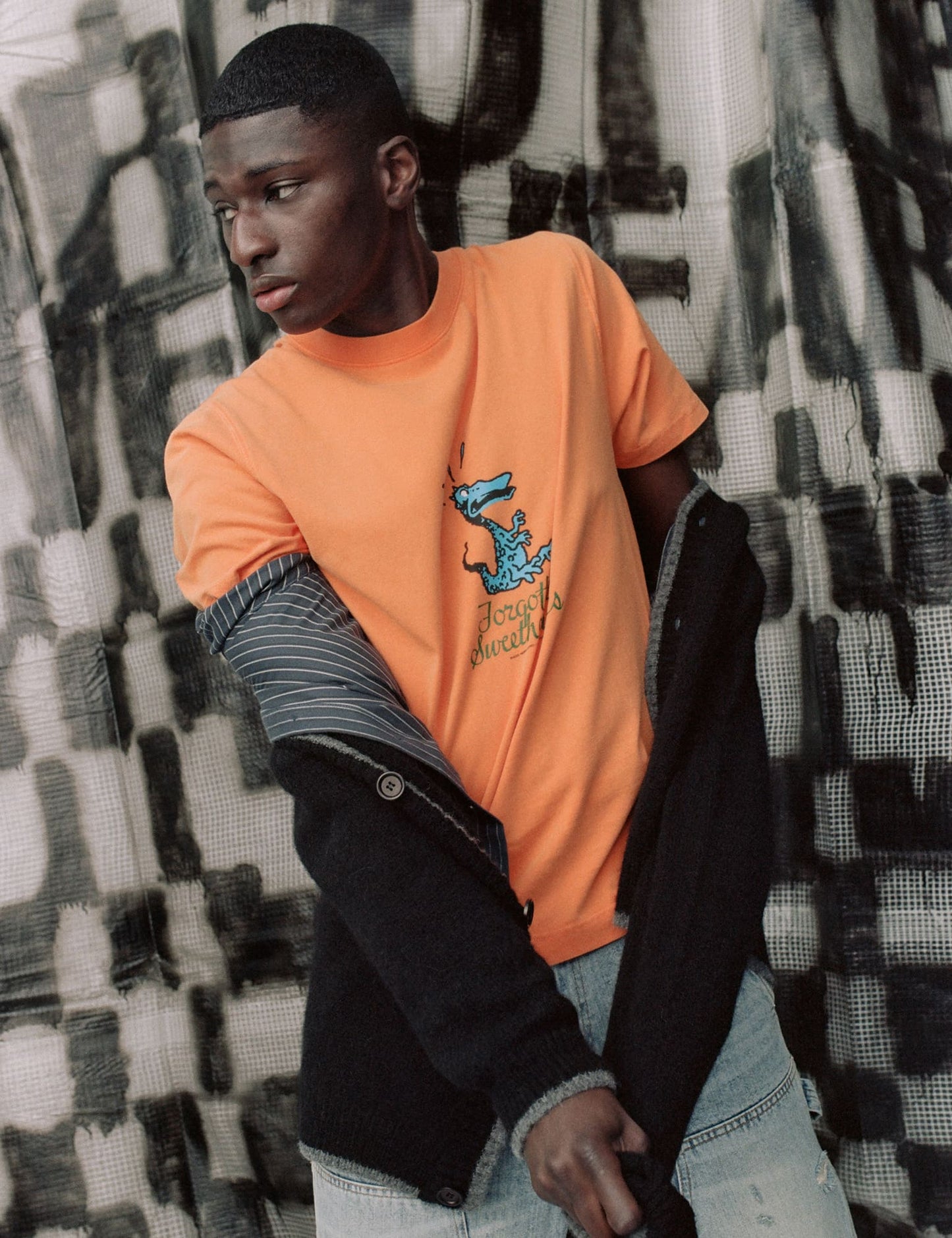 Cotton Jersey Sweathart Frode Tee, Orange Clown Fish