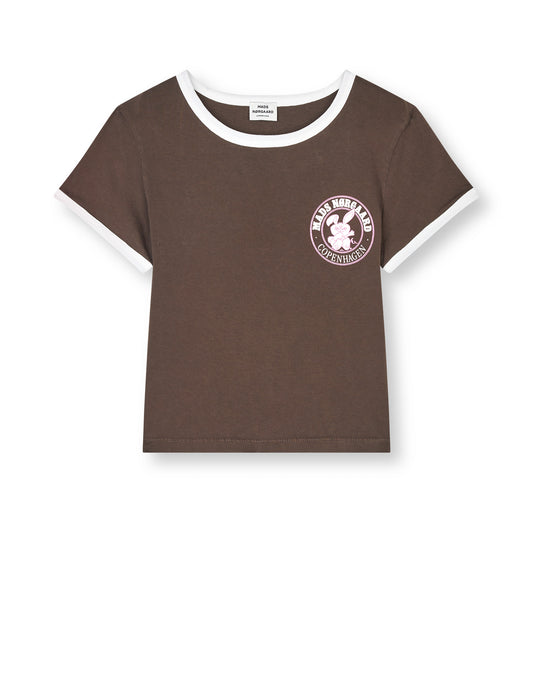 Stretch Jersey Tiva Tee, Demitasse/Vanilla Ice