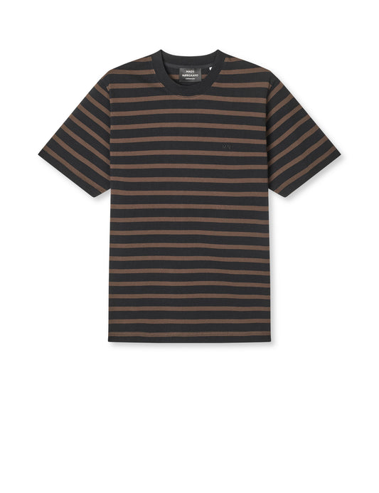 Cotton Jersey Stripe Frode Tee, Black/Demitasse