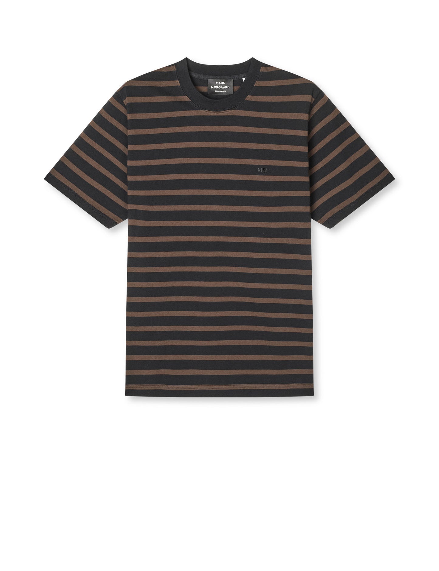 Cotton Jersey Stripe Frode Tee, Black/Demitasse