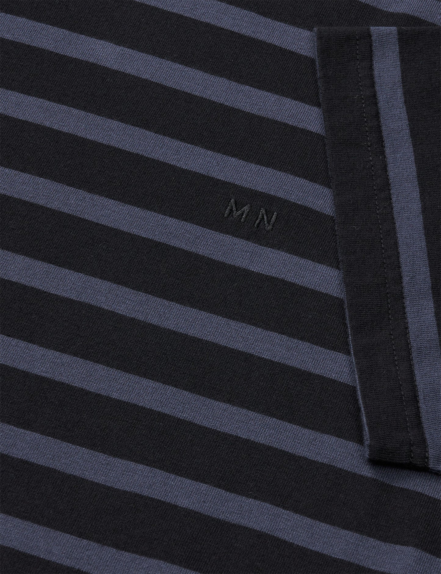 Cotton Jersey Stripe Frode Tee, Parisian Night/Black