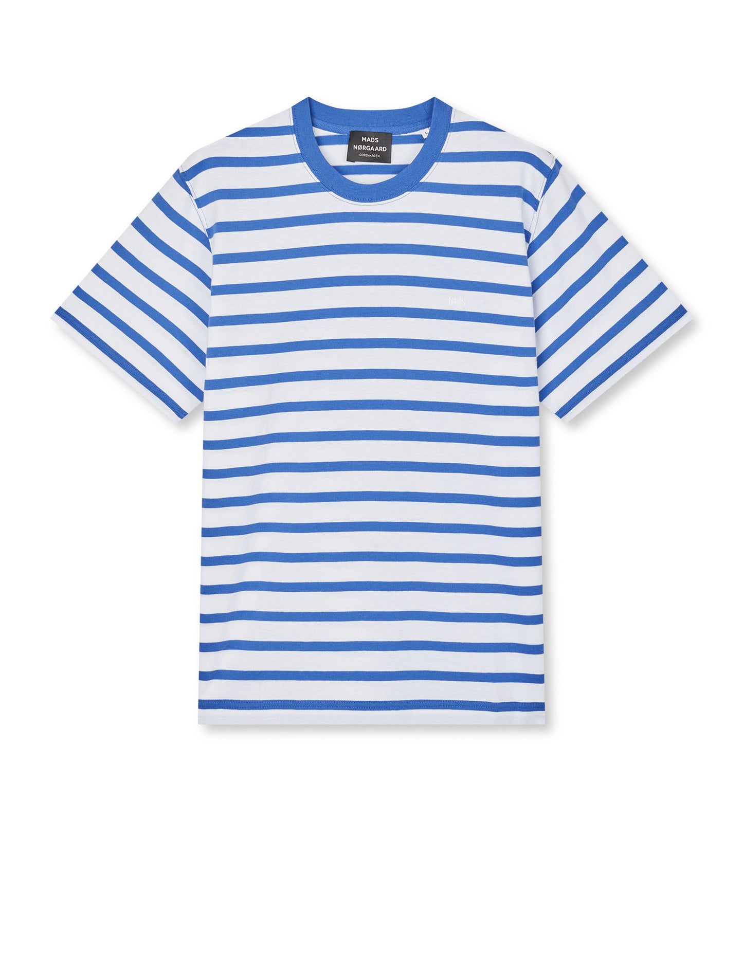 Cotton Jersey Stripe Frode Tee, Bright Cobalt/White
