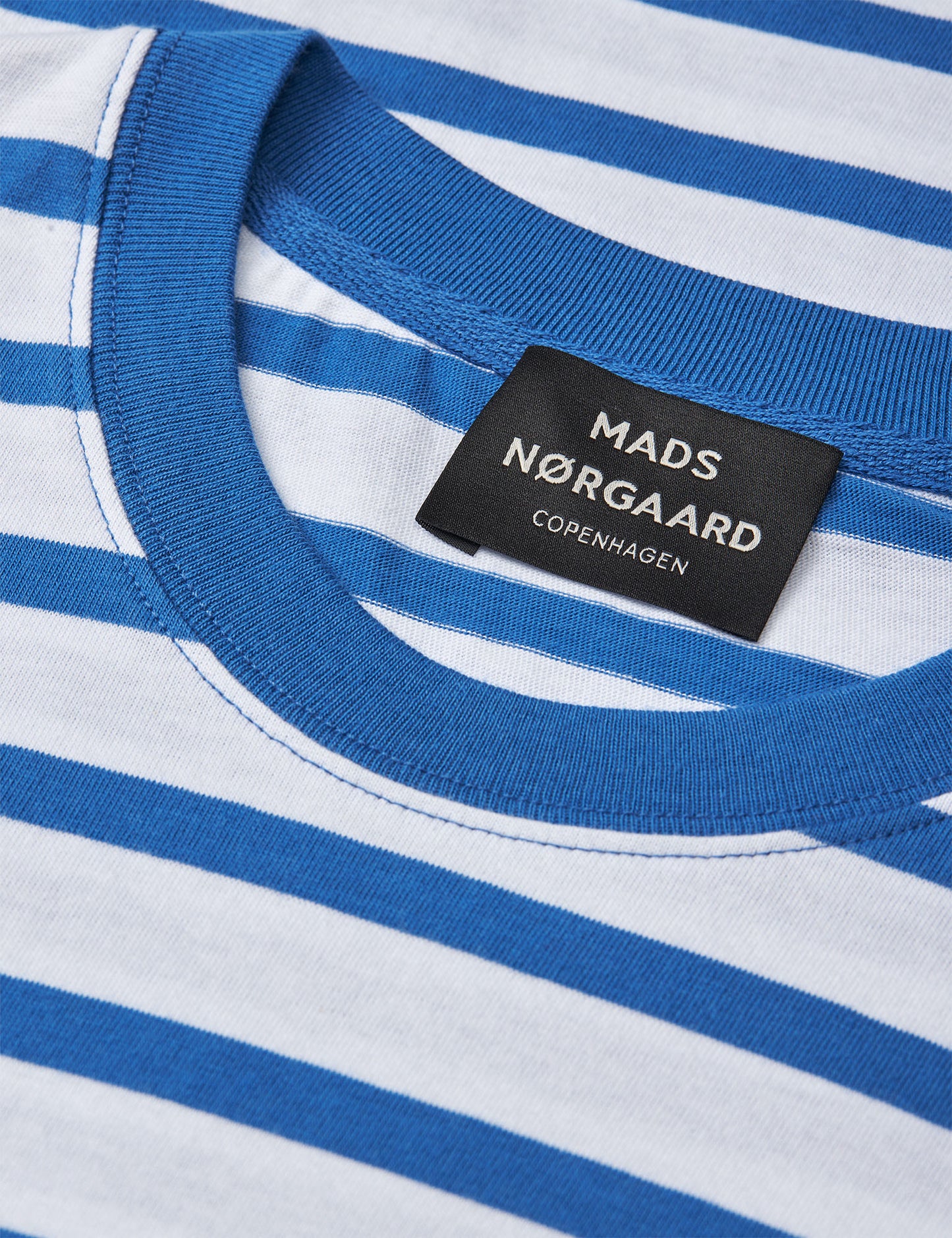 Cotton Jersey Stripe Frode Tee, Bright Cobalt/White