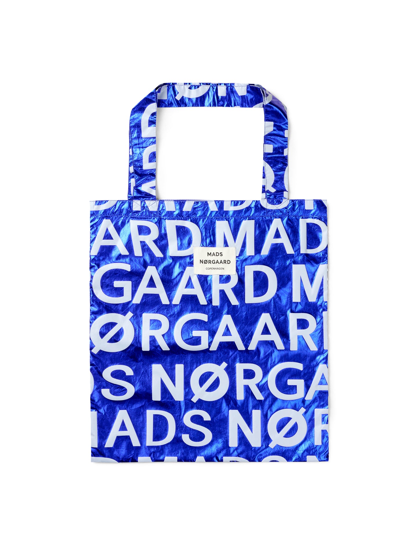 Sacky Metallic Atoma AOP Bag, Blue