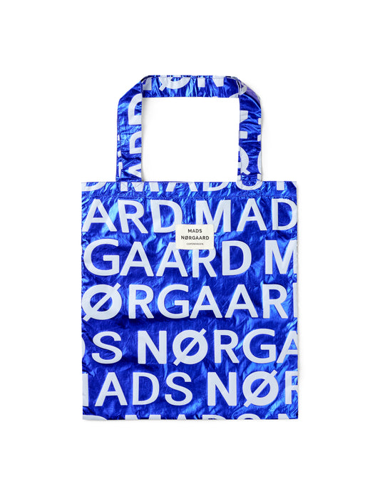 Sacky Metallic Atoma AOP Bag, Blue