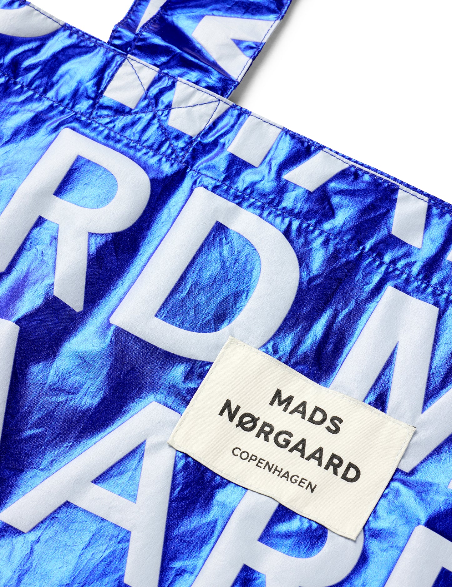 Sacky Metallic Atoma AOP Bag, Blue