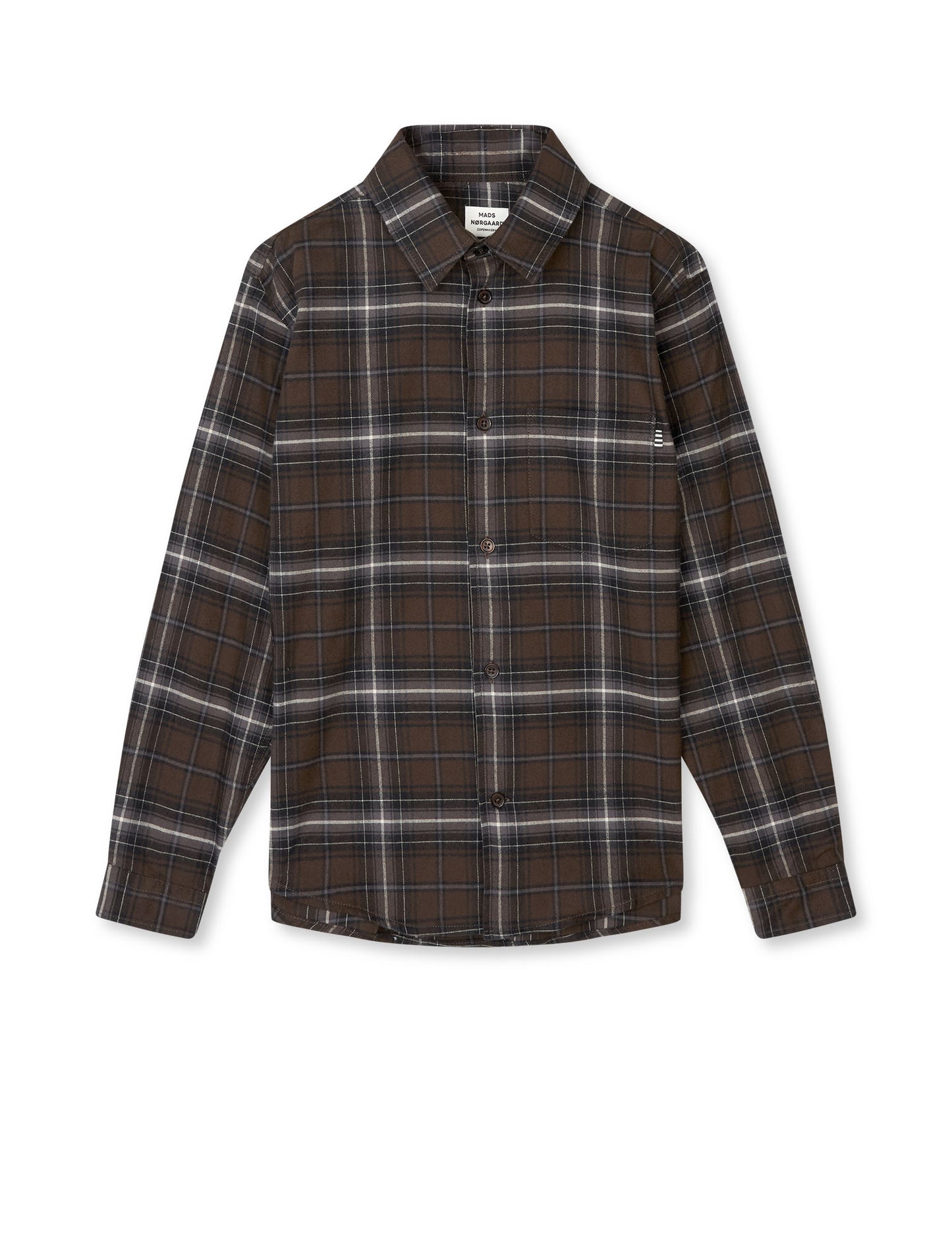 Cotton Flannel Svano Shirt, Demitasse Check