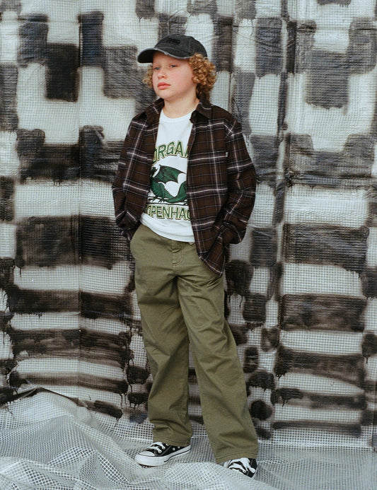 Cotton Flannel Svano Shirt, Demitasse Check