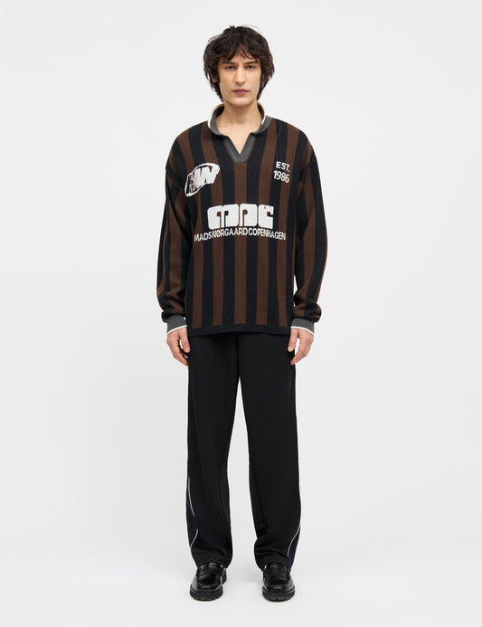 Fancy Liam Football Knit, Black/Demitasse