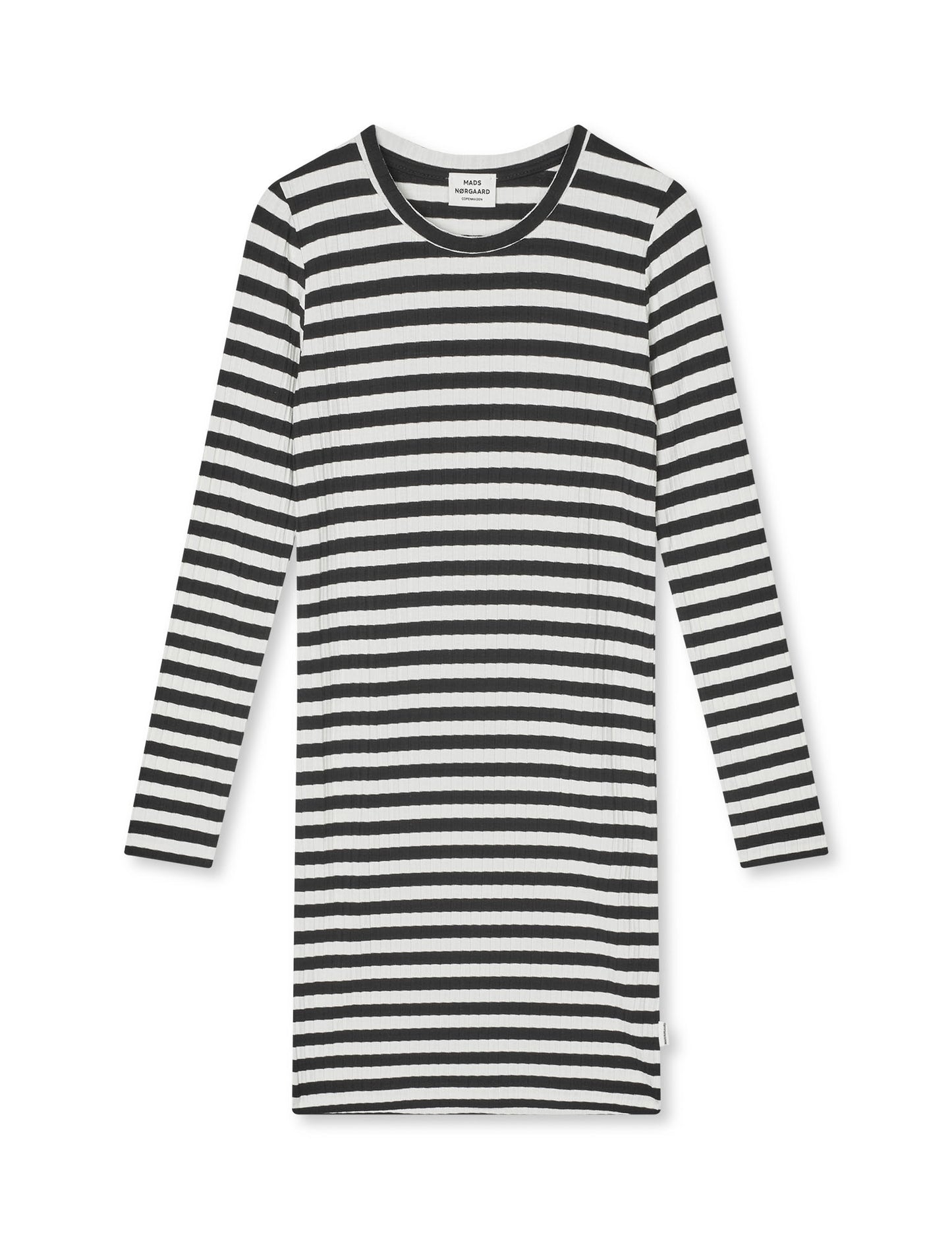 5x5 Classic Stripe Dubina Short Dress, Black/Vanilla Ice