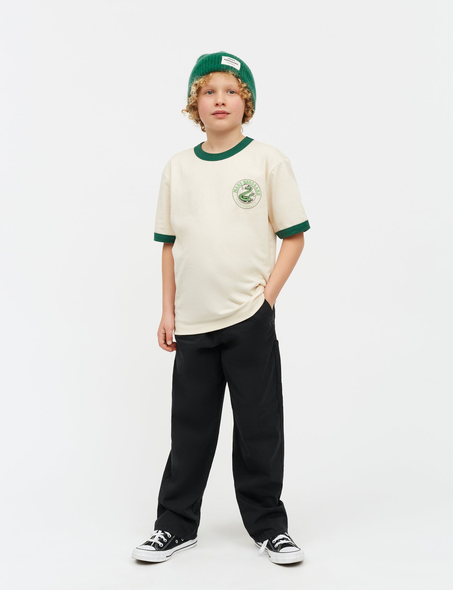 Dry Single Teddy Tee, Vanilla Ice/Verdant Green