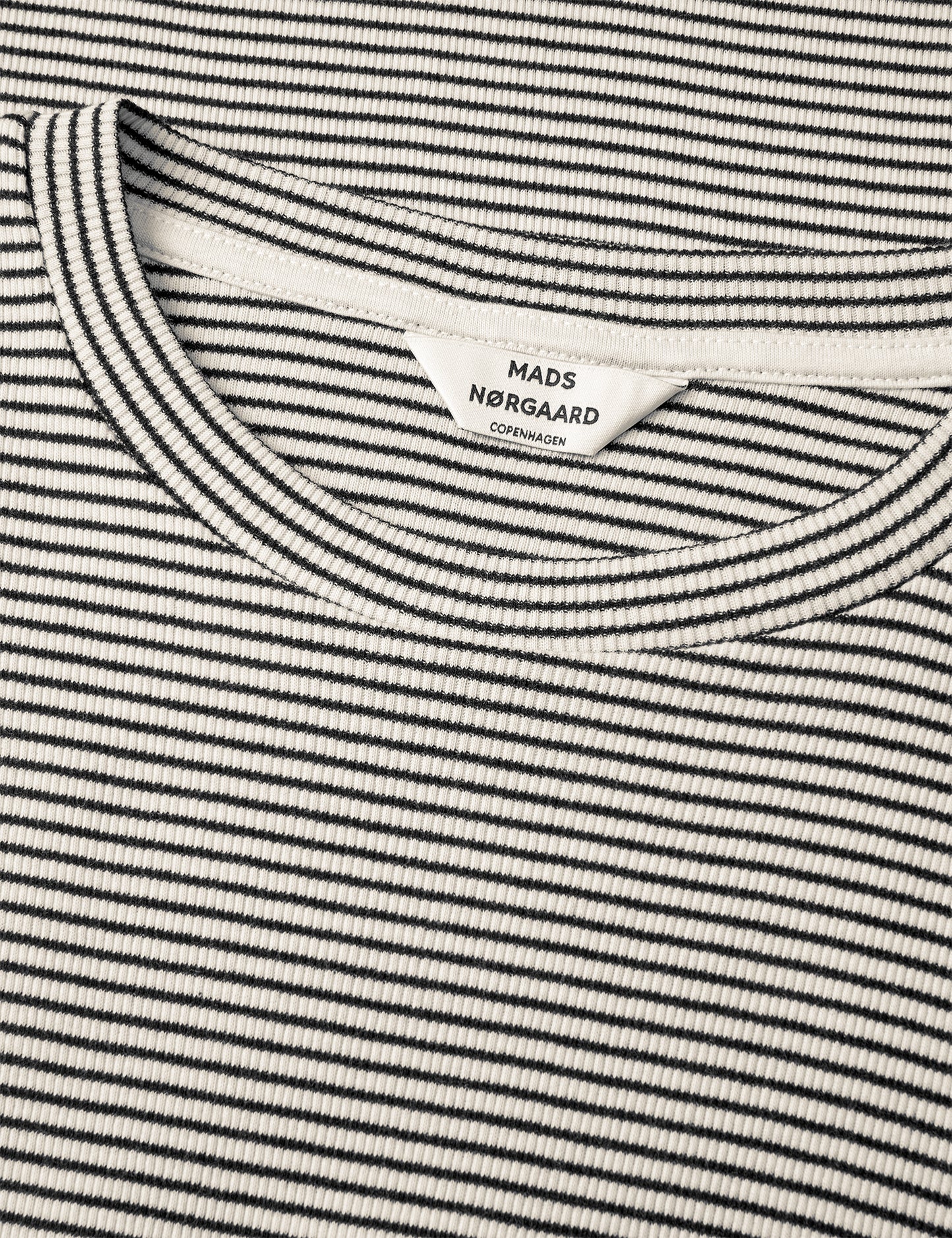 2x2 Cotton Stripe Tuba Tee LS, Vanilla Ice/Black