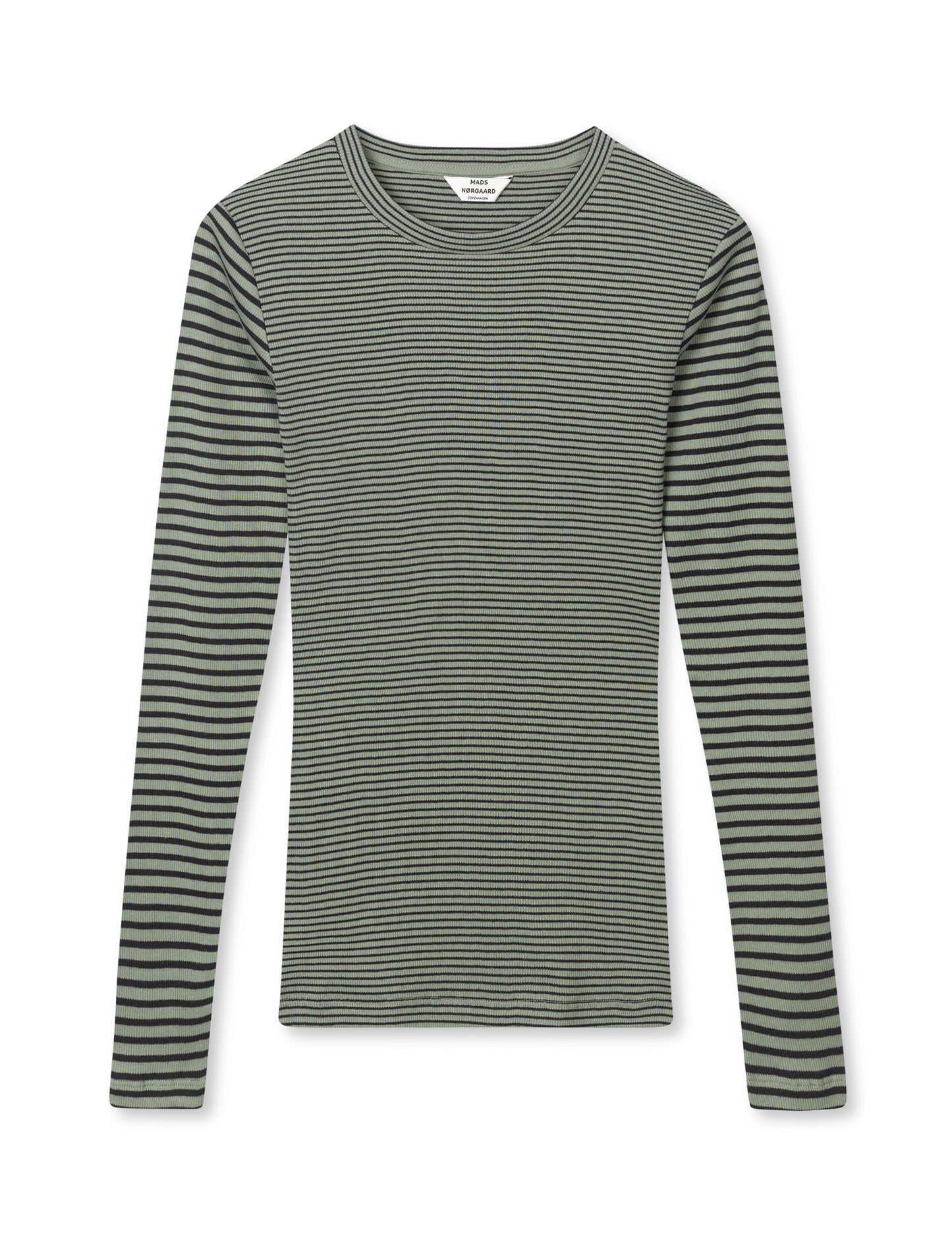 2x2 Cotton Stripe Tuba Tee LS, Sea Spray/Black