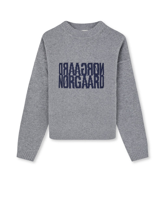 Yota Knit Tilona Sweater, Mid Grey Melange/Parisian Nigh