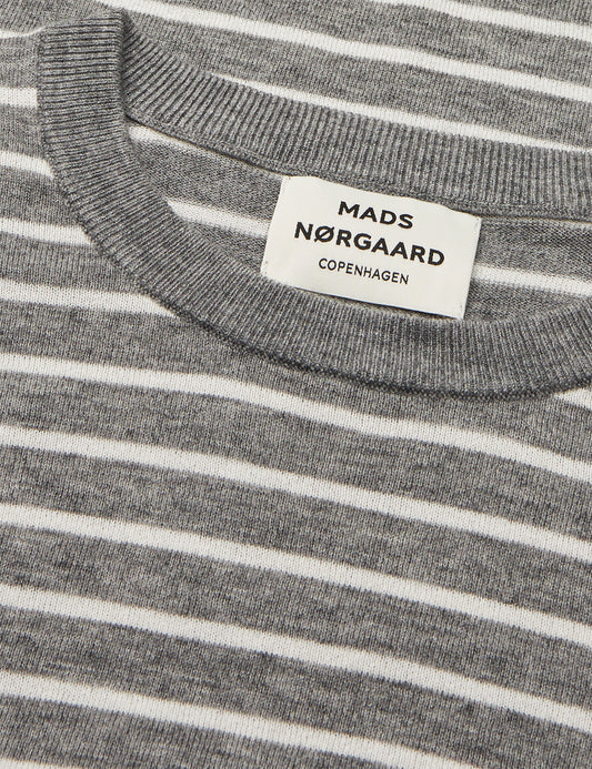 Fine Merino Ivy Knit, Grey Melange/Vanilla Ice