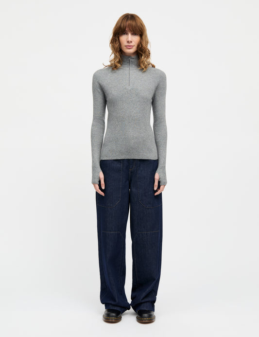 Fine Merino Ida Knit, Grey Melange