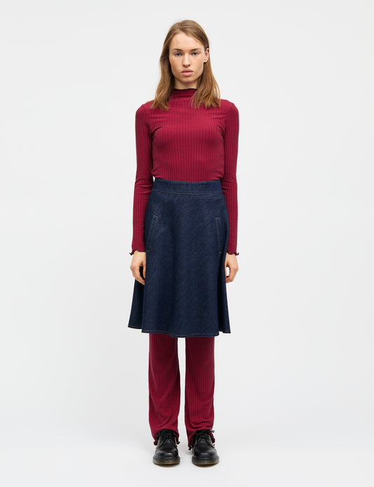 Cosy Denim Stelly Skirt, Dark Indigo