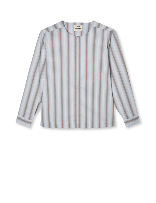 Poplinda Dana Shirt, Shadow Pinstripe/Winery