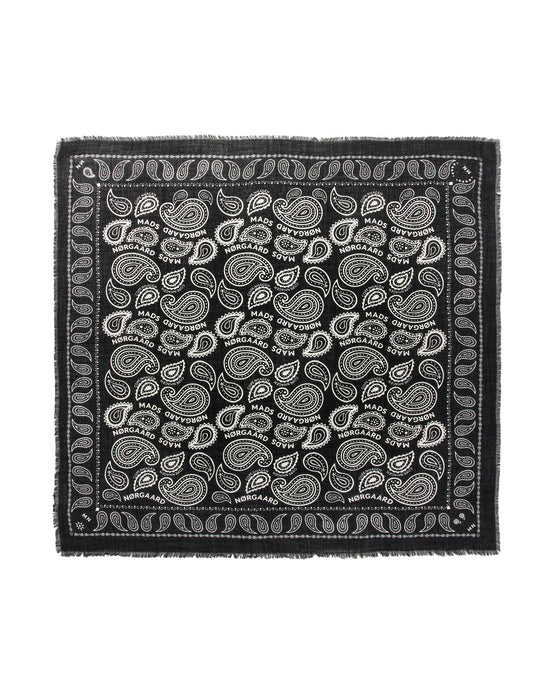 Soft Wool Self Scarf, Paisley AOP/Black