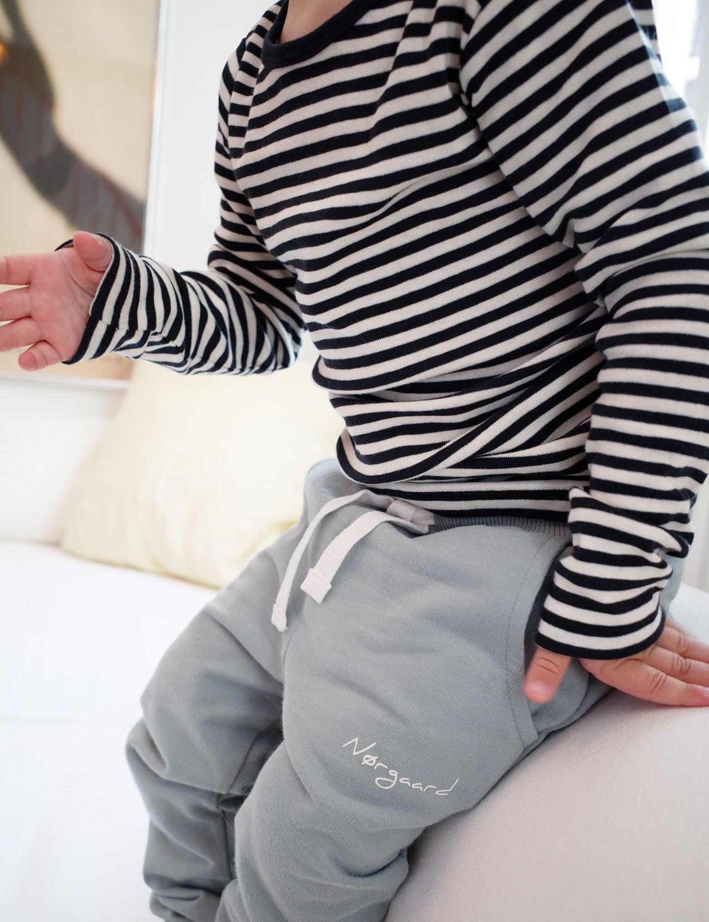 Soft Duo Striped Tobinino Tee LS, Black/Vanilla Ice