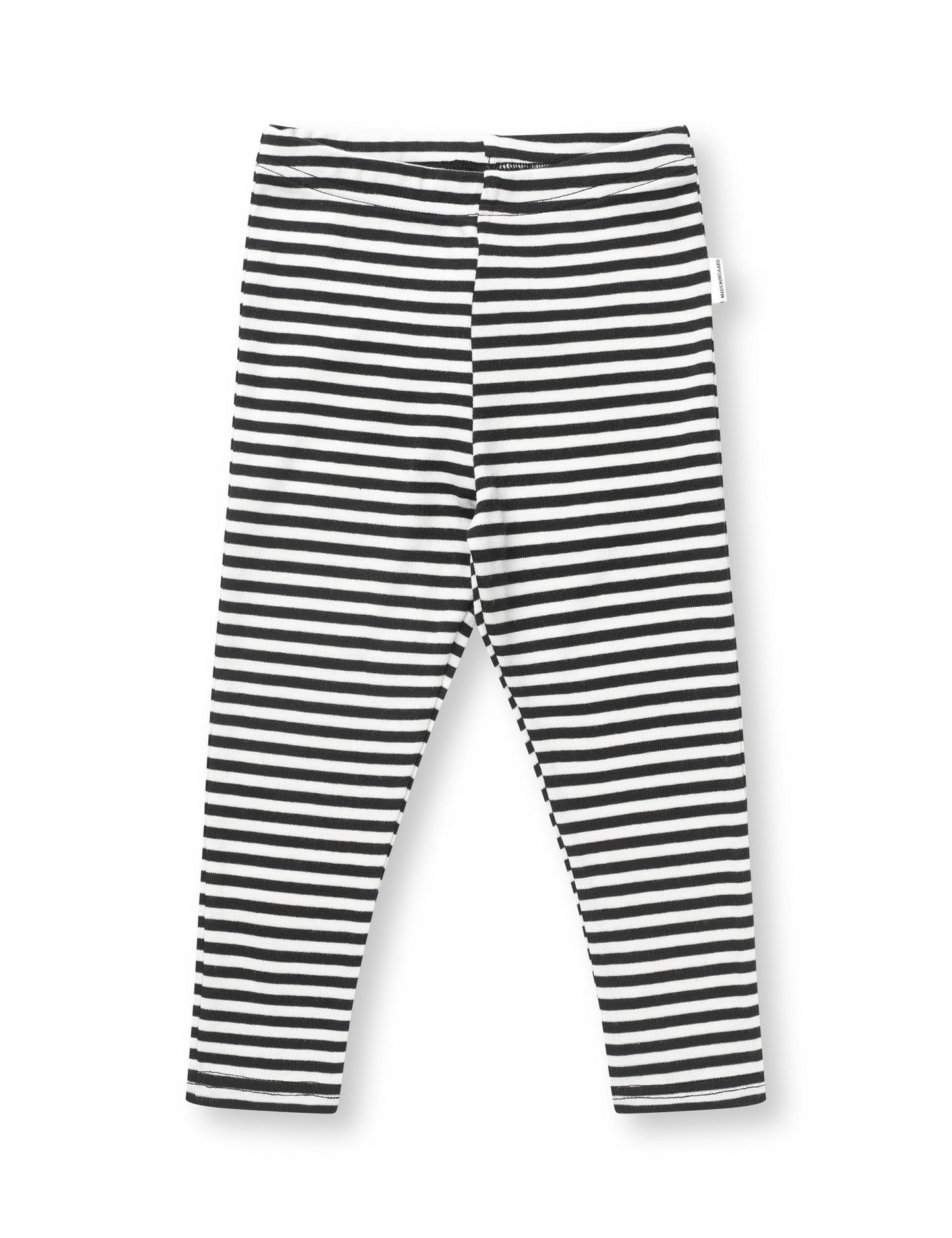 Soft Duo Striped Pumini Leggins, Black/Vanilla Ice
