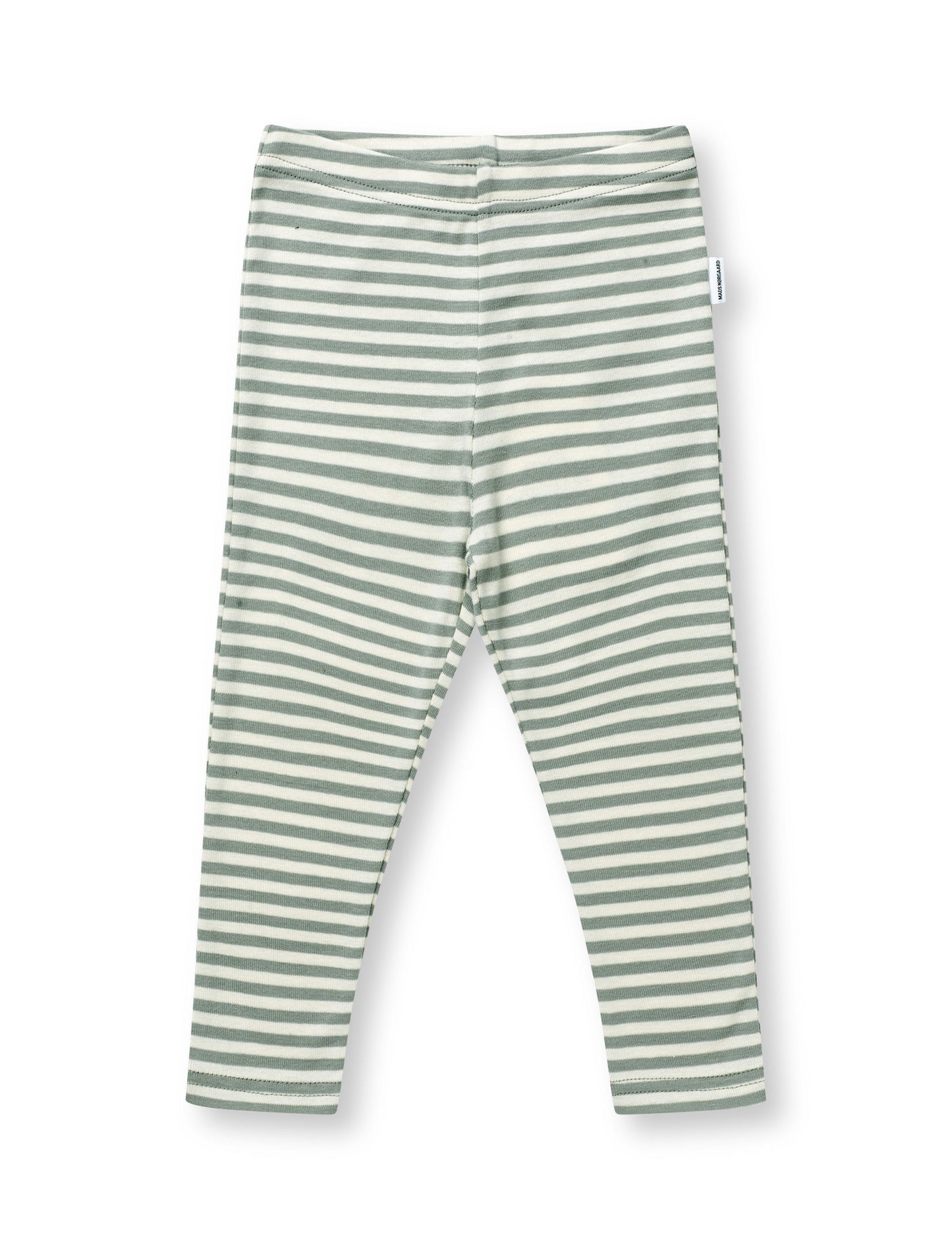 Soft Duo Striped Pumini Leggins, Slate Gray/Vanilla Ice