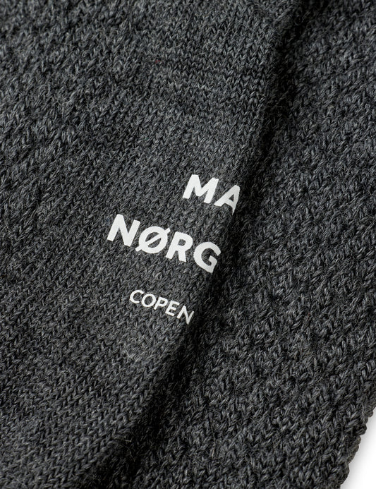 Woolen Bubble Socks, Dark Grey Melange