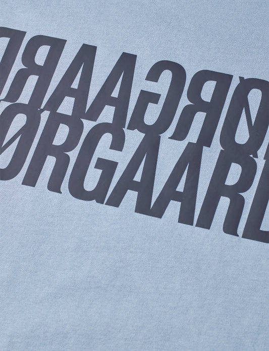 Single Cotton Tuvina Logo Tee, Faded Denim