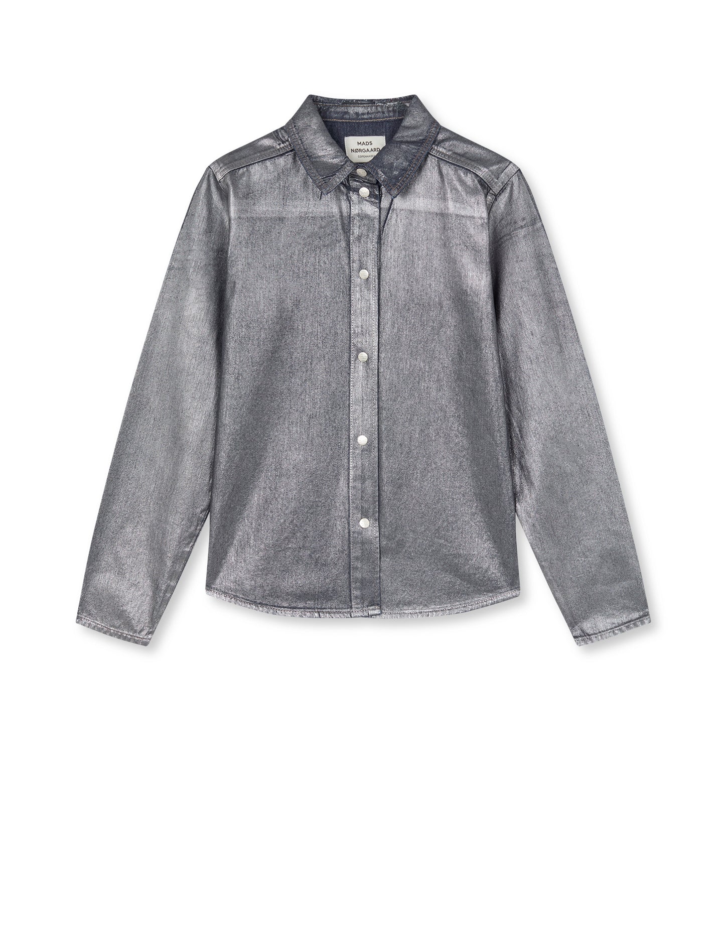 Metallic Denim Calva Shirt, Vintage Blue/Gun Metal