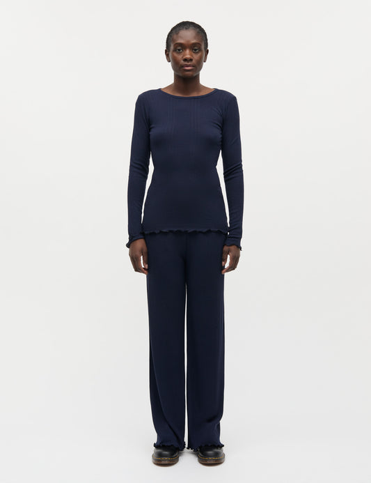 Point Wool Poline Tee LS, Parisian Night