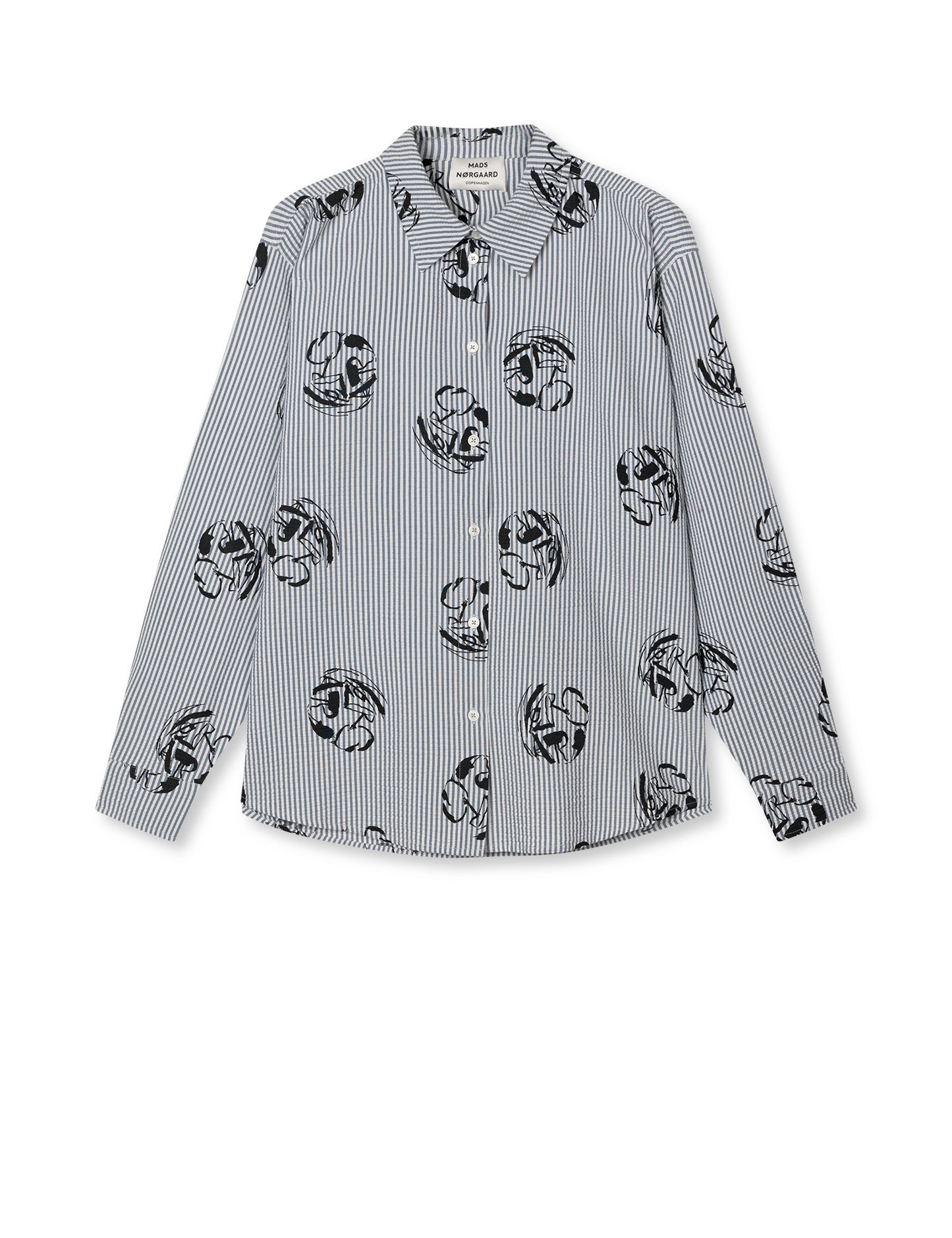 Soft Crease Crelly Shirt AOP, Vintage Indigo/Vanilla Ice