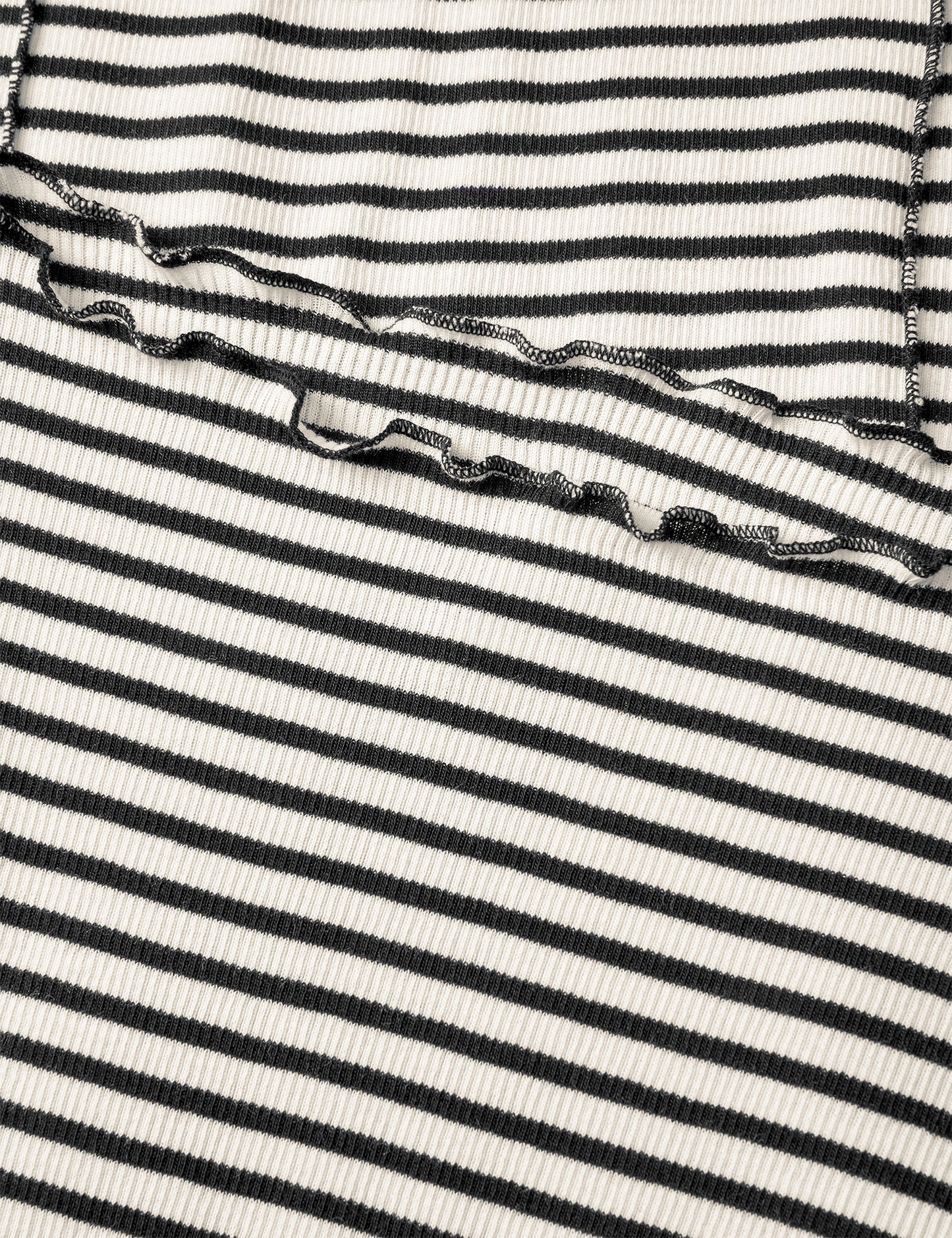 2x2 Cotton Stripe Siri Top, Vanilla Ice/Black