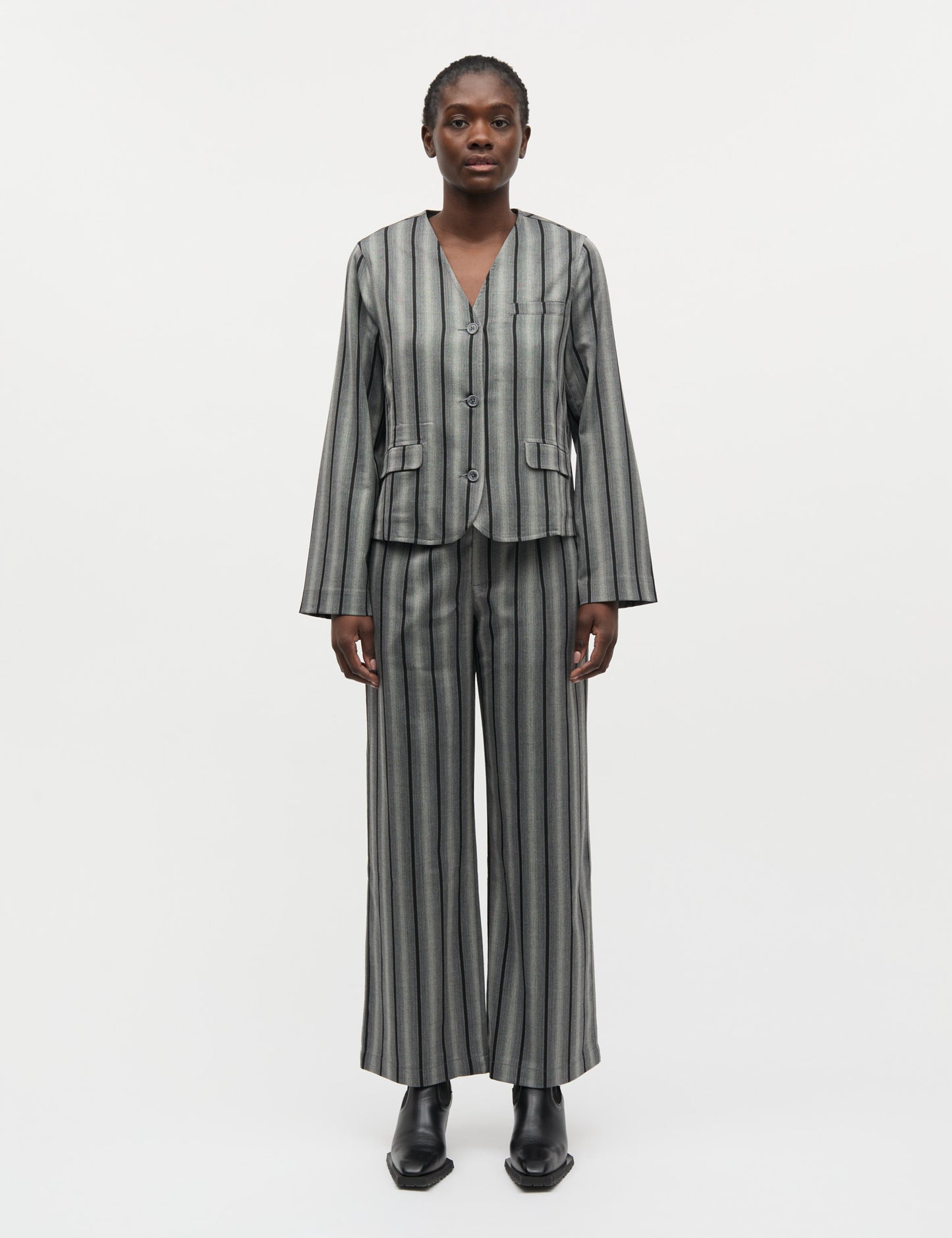 Saul Carla Pants, Pinstripe/Asphalt