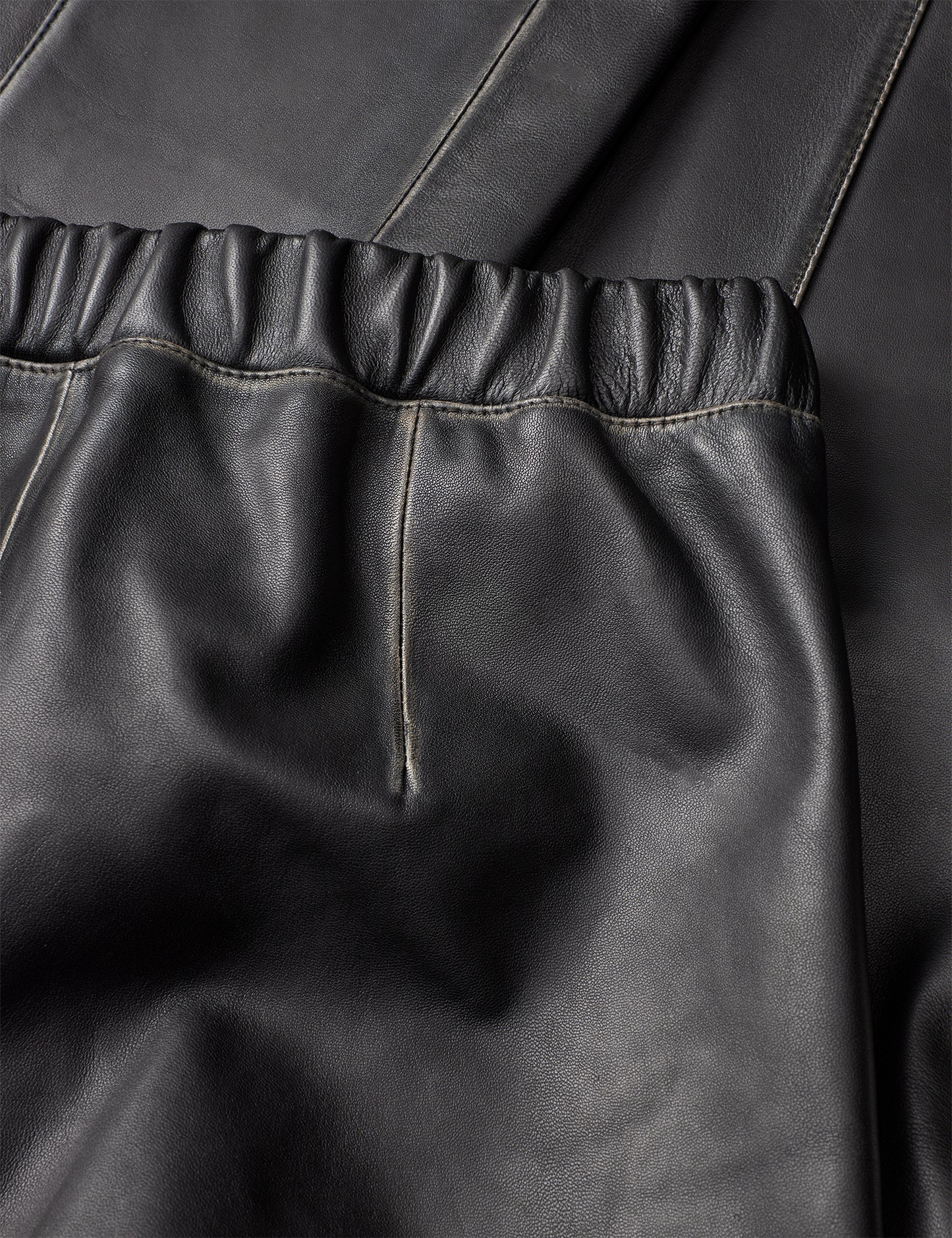 Smooth Leather Pirla Pants, Black