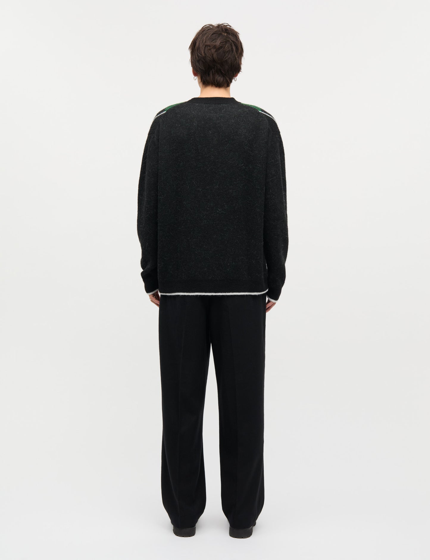 Comfy Wool Adam Argyle Knit, Black