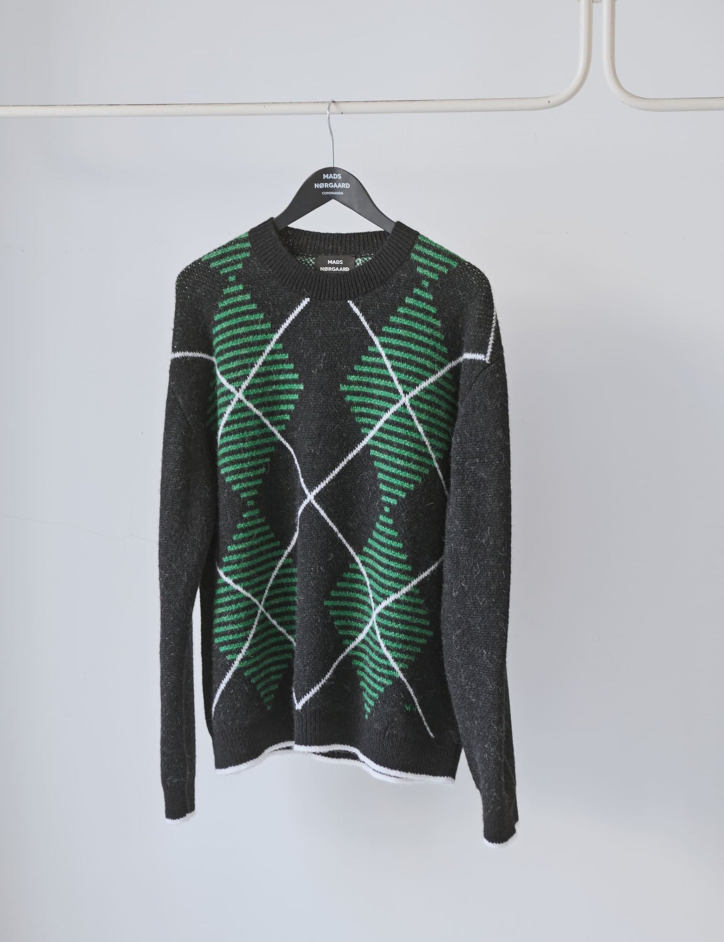 Comfy Wool Adam Argyle Knit, Black