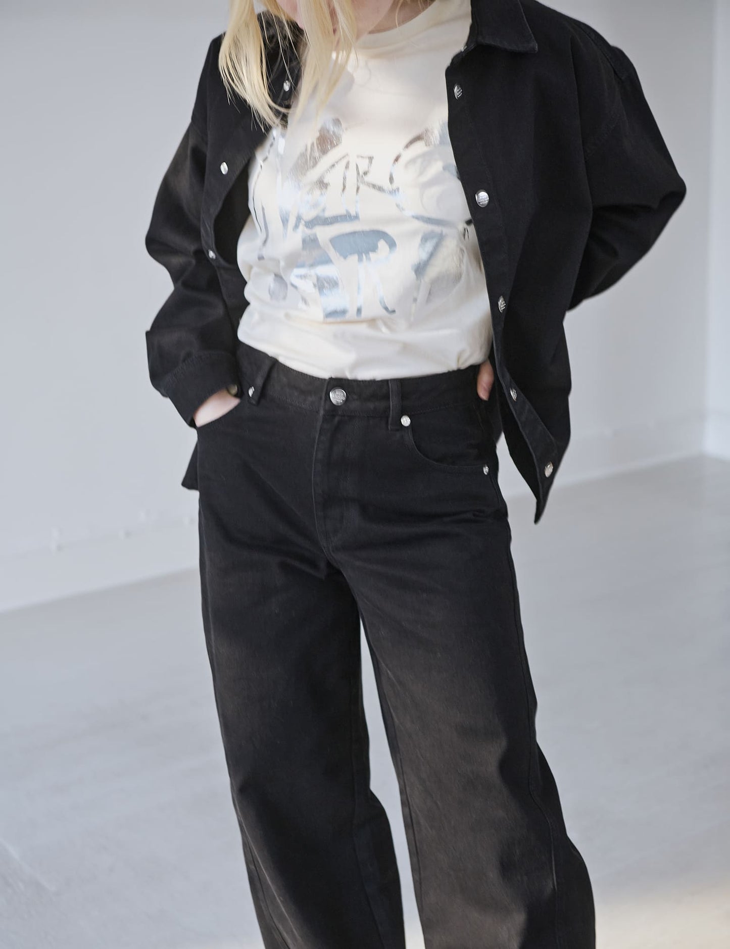 Dyed Denim Christel Jeans, Black