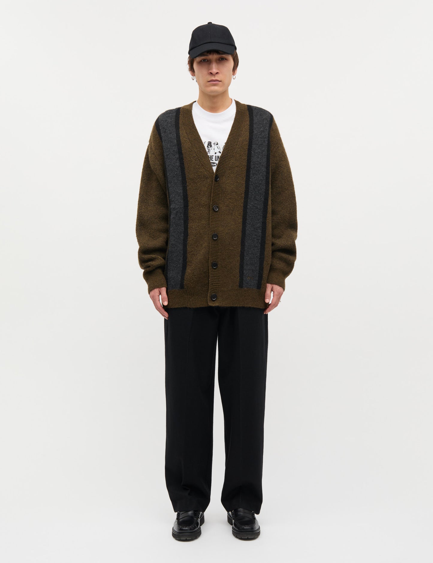 Comfy Wool Vilhelm Stripe Cardigan Knit, Beech