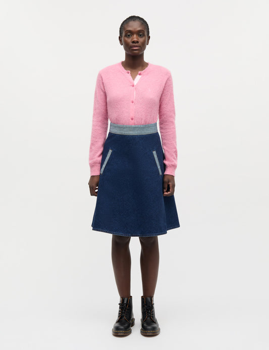 Luke Denim Stelly Skirt Block, Mid Blue Denim