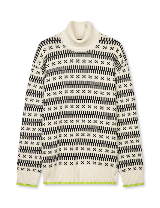 Lambswool Gustav Iceland Turtle Knit, Seedpearl