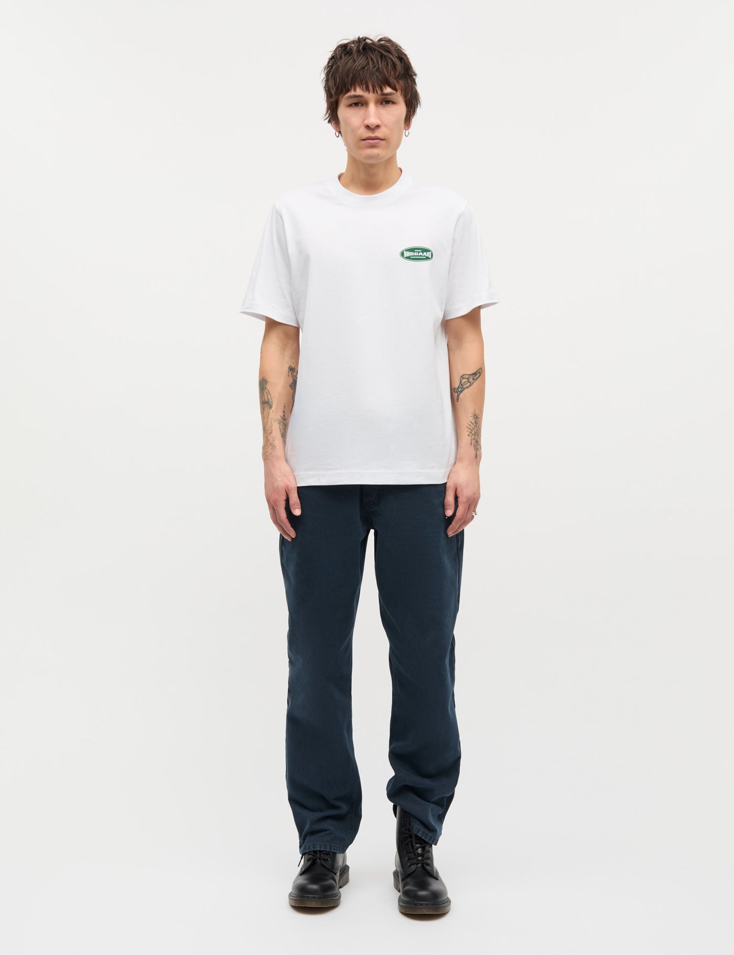 Cotton Jersey Big Logo Frode Tee, White