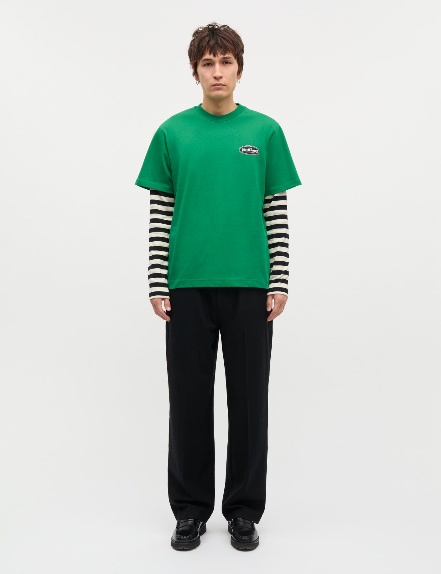 Cotton Jersey Big Logo Frode Tee, Verdant Green